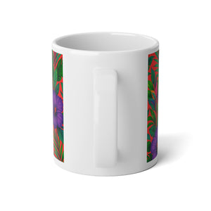 Jumbo Mug, 20oz, Midnight Flower Coral | Tropical Coffee Cup