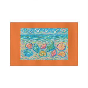 Tropical Microfiber Coffee/Tea Towel – Coastal Seashell Glow, Crusta Orange