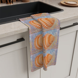 Microfiber Coffee/Tea Towel — Disco Orange Scallop