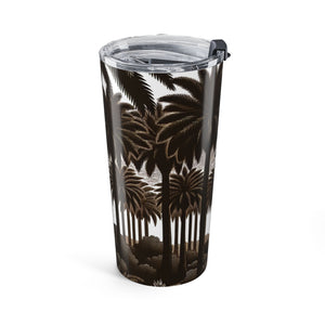 20oz umbler – Tropical Woodcut Palms Stainless Travel Cup