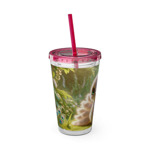 Tropical Tumbler with Straw | 16 oz: Baby White Peacock