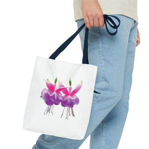 Tropical Real Two Fuchsias/White Tote Bag - 3 Sizes