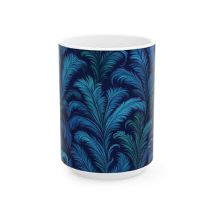 Ceramic White Mug - 11oz & 15oz, Rocco Deep Ocean