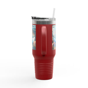 Insulated Travel Mug, 40oz / Beach Illusion Ball - Perfect for Outdoor Adventures