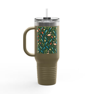 Flamingos and Parrots Insulated Travel Mug - 40oz - Perfect for Outdoor Adventures