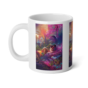 Jumbo Mug, 20oz, Midnight Kiss in Secret Garden | Tropical Coffee Cup