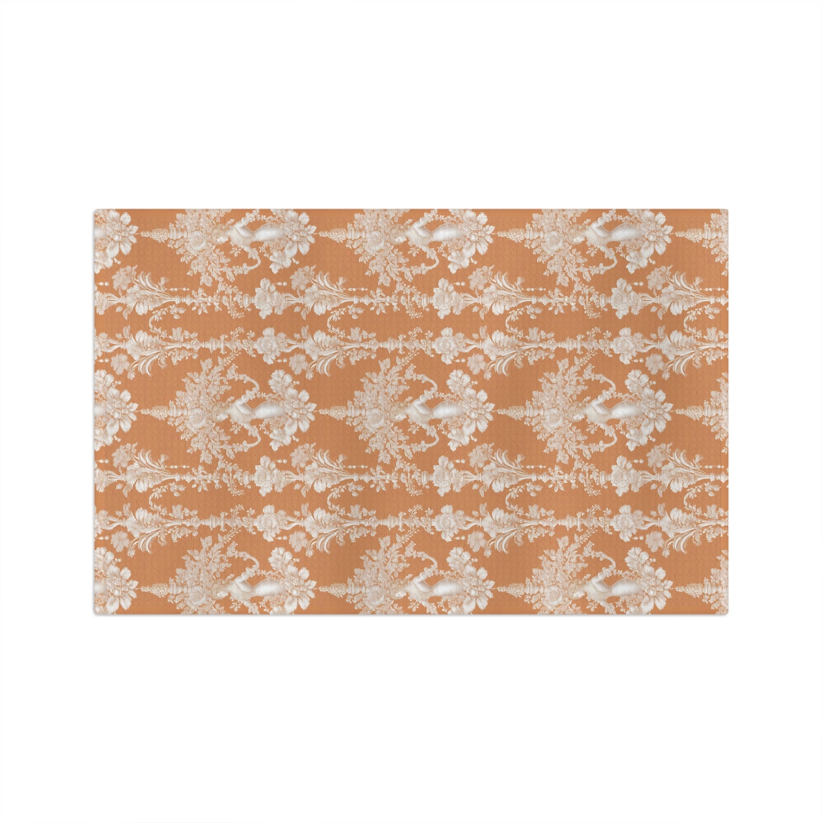 Tropical Microfiber Coffee/Tea Towel ~ Vintage Damask, Pearl Lady Melon