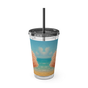 Tropical Tumbler with Straw | 16 oz: Baby Flamingo
