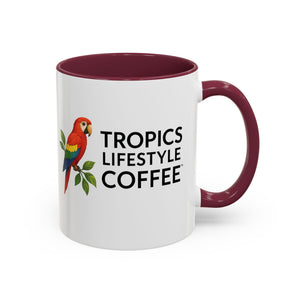 Tropics Lifestyle Coffee Mug — Colorful Macaw Parrot 11oz