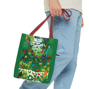 Tote Bag ~ Jungle Parrots & Butterflies