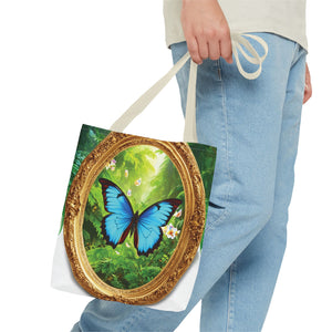 Framed Morpho Butterfly Tote Bag - 3 Sizes
