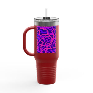 Insulated Travel Mug, 40oz / Coral Threads, Heatwave - Perfect for Outdoor Adventures