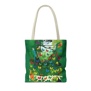 Tote Bag ~ Jungle Parrots & Butterflies