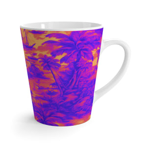 Latte White Mug - Perfect for Plant Lovers & Coffee Enthusiasts / Heatwave Tropical Toile