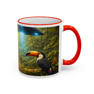 Accent Rim & Handle Mug — UFO & Tiger