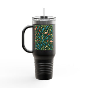 Flamingos and Parrots Insulated Travel Mug - 40oz - Perfect for Outdoor Adventures