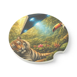 Soapstone Car Coaster - UFO & Tiger