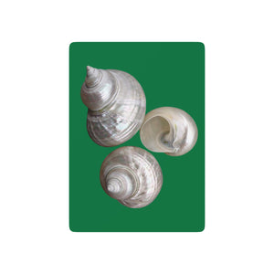 Poker-Sized Playing Cards - White Nautilus Trio, dark green