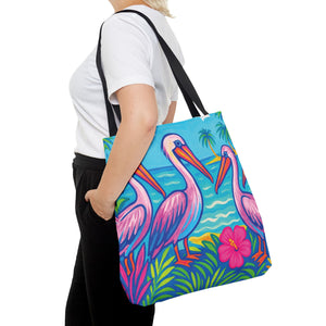Beach Pelican Party Tote Bag - 3 Sizes