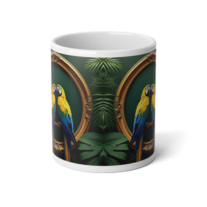 Copy of Jumbo Mug, 20oz, Framed Macaw Parrots | Tropical Coffee Cup