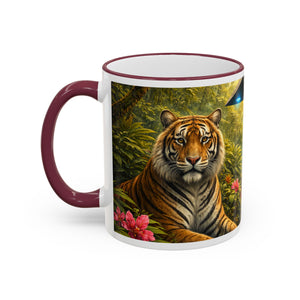 Accent Rim & Handle Mug — UFO & Tiger