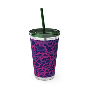 Tropical Tumbler with Straw | 16 oz: Coral Threads, Heatwave