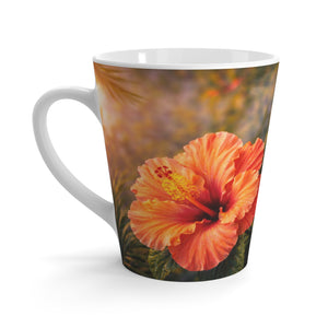 White Latte Mug – Sunset Hibiscus Coffee Cup