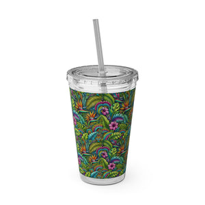 Tropical Tumbler with Straw | 16 oz.: Rainforest Blooms