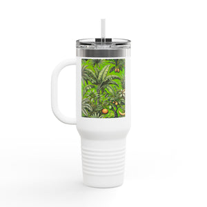 Insulated Travel Mug, 40oz / Tropical Fruit, Green - Perfect for Outdoor Adventures