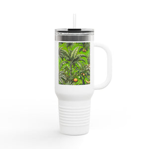 Insulated Travel Mug, 40oz / Tropical Fruit, Green - Perfect for Outdoor Adventures