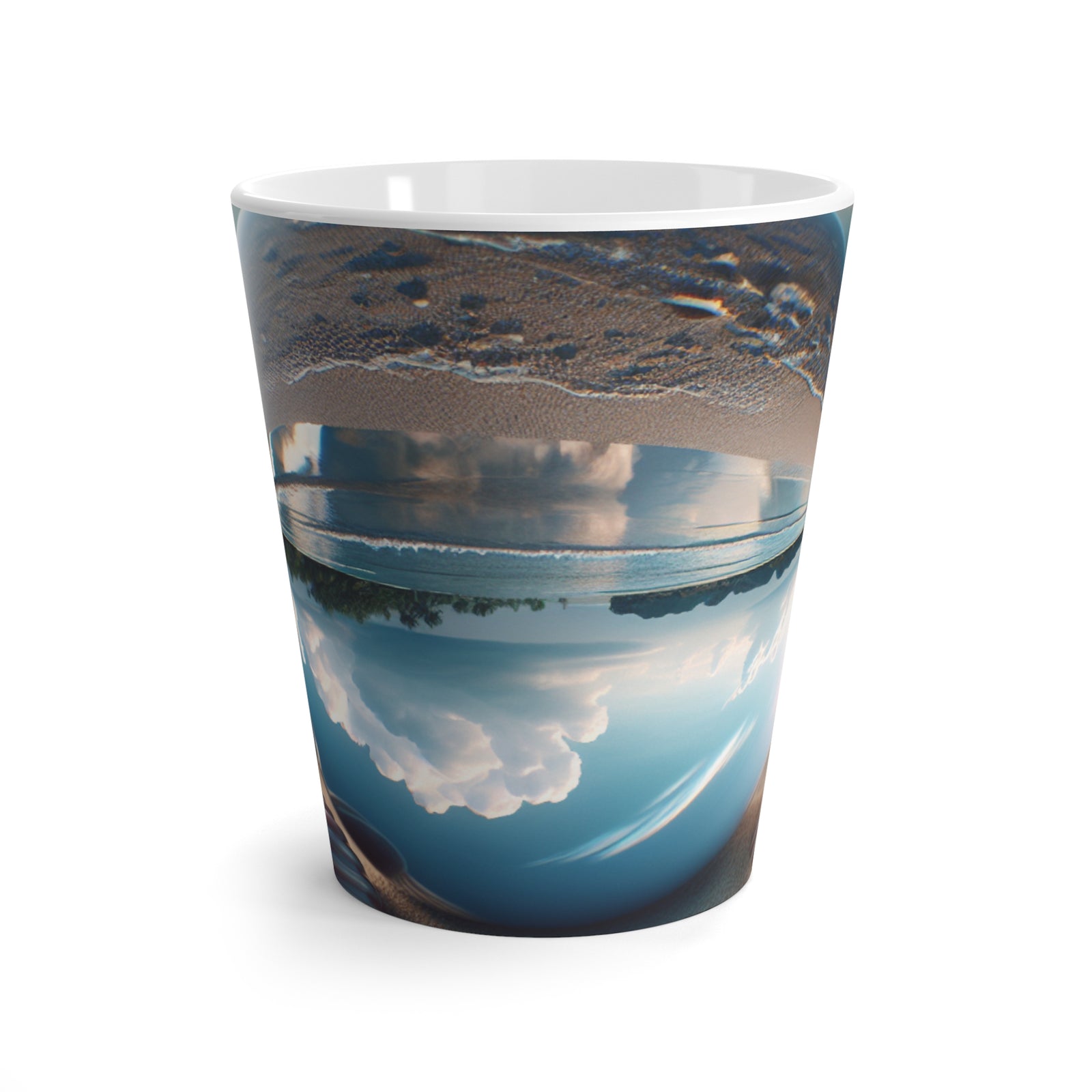 Latte White Mug - Beach Illusion Ball