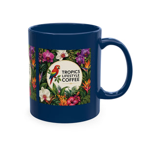 Tropical Coffee Mug, 11 oz — Ceramic Tropics Lifestyle Coffee Colorful Logo