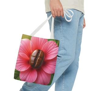 Coffee Bean Flower Tote Bag — Pink Coffee Art