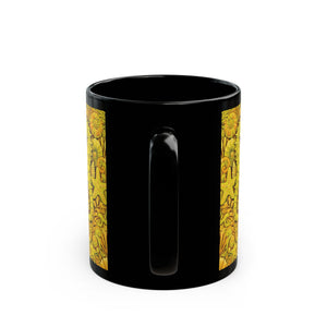 Black Coffee Mug - Seahorse Trio, Yellow