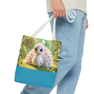Baby White Peacock Trio Tote Bag - 3 Sizes