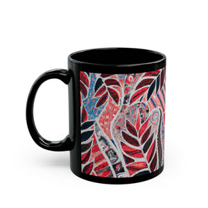 Black Coffee Mug - Amazon Whimsy, Red