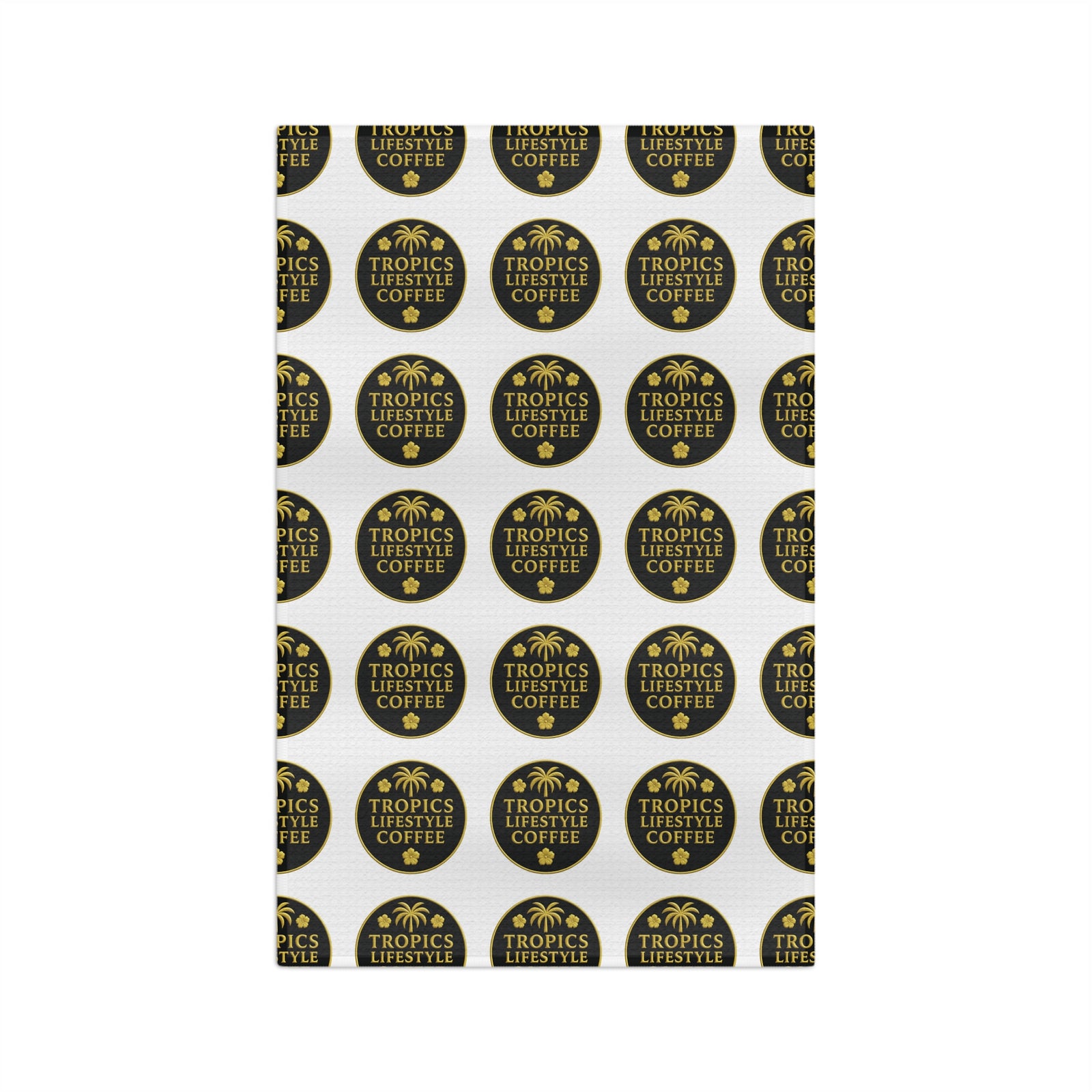 Microfiber Coffee/Tea Towel — Brand Round Logo, Black