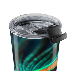 20oz Tumbler — Peacock Feather/Green Insulated Travel Cup