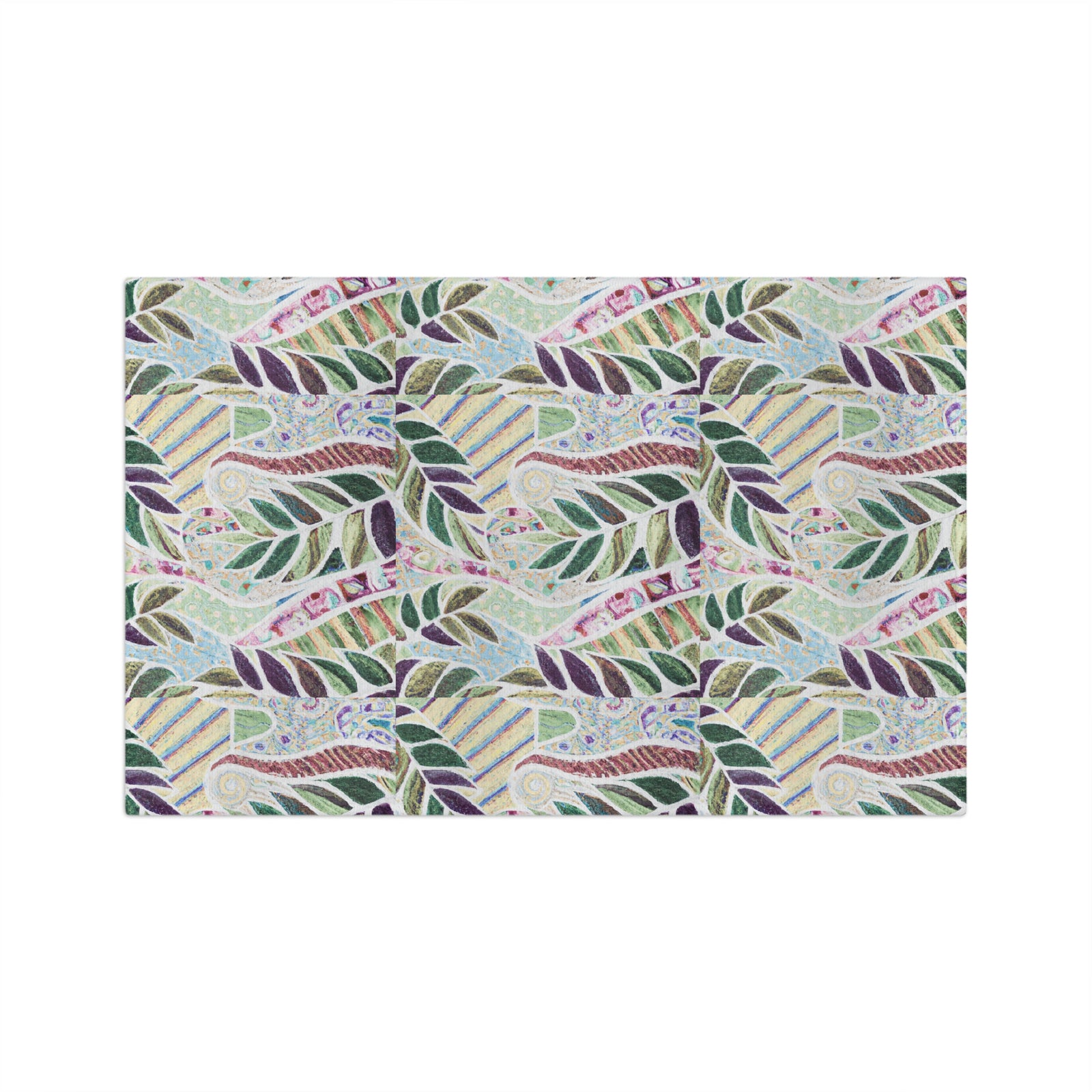 Tropical Microfiber Coffee/Tea Towel ~ Botanical Amazon Whimsy, Vintage