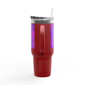 Insulated Travel Mug, 40oz / Coral Threads, Heatwave - Perfect for Outdoor Adventures