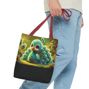Baby Peacock/Black Trio Tote Bag - 3 Sizes
