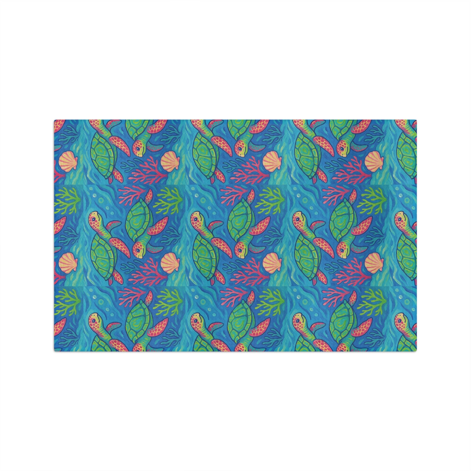 Tropical Microfiber Coffee/Tea Towel – Sea Turtles in Ocean