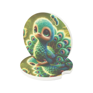 Soapstone Car Coaster - Baby Peacock