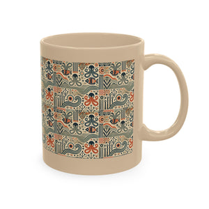 Tropical Coffee Mug — 'Tropics Lifestyle Coffee' Floral Parrot Ceramic Mug