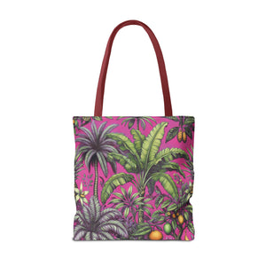 Tropical Fruit/Hot Pink Tote Bag - 3 Sizes