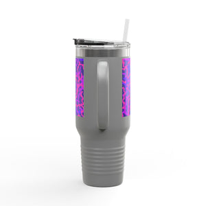 Insulated Travel Mug, 40oz / Coral Threads, Heatwave - Perfect for Outdoor Adventures