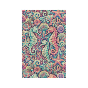 Tropical Microfiber Coffee/Tea Towel  — Seahorse Trio, Vintage
