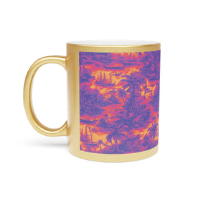 Tropical Metallic Mug, Gold or Silver - Tropical Trip Toile, Heatwave