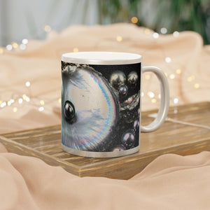 Pearl Shell Metallic Mug 11 oz — Iridescent Ocean Oyster Design