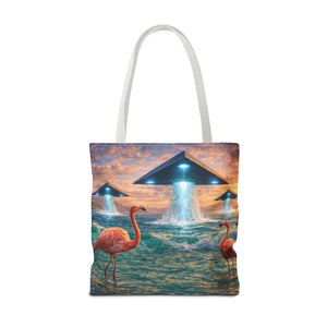 UFO and Flamingos Tote Bag - 3 Sizes